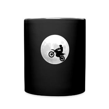 Motorrad Motorcross vollmond - Tasse einfarbig - Schwarz - Vorne