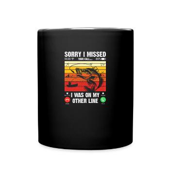 Angelgeschenk - Ich war auf meiner anderen Seite an der Leine - Tasse einfarbig - Schwarz - Vorne