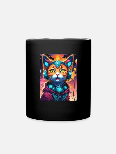 Psy Katze 2.0 - Tasse einfarbig - Schwarz