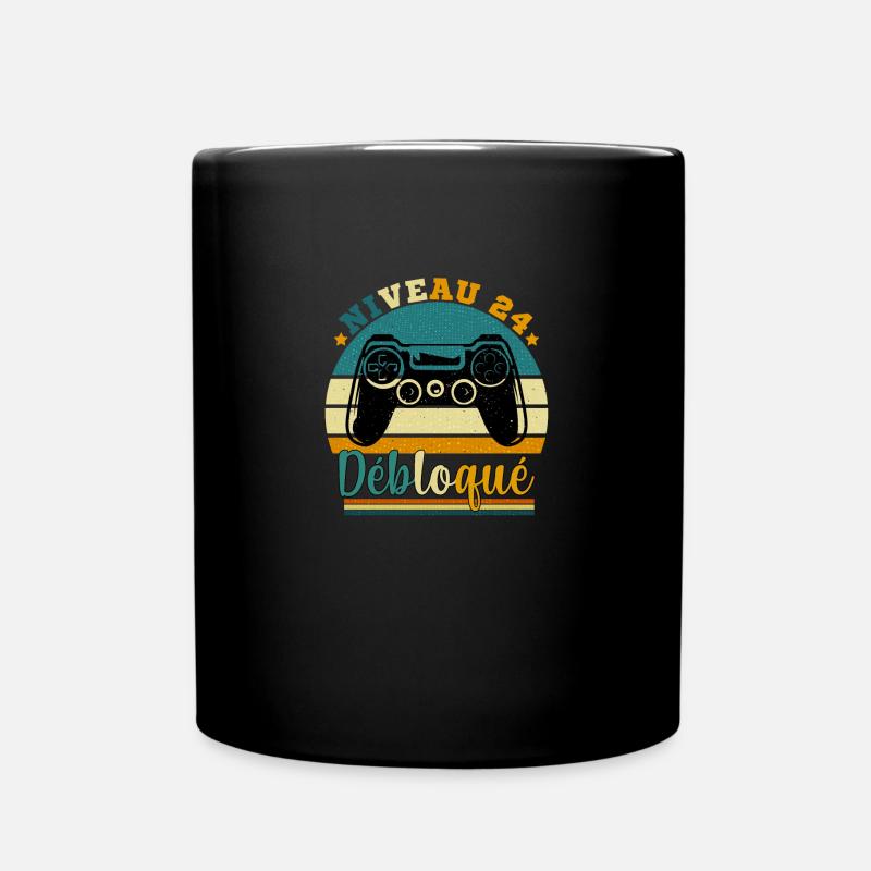 Niveau 24 Débloqué - Gamer Anniversaire 24 ans - Mug uni - noir