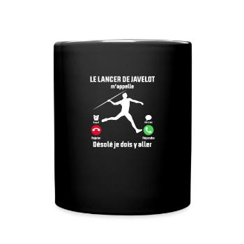 Le Lancer de Javelot M'appelle Je dois y aller - Mug uni - noir - Devant