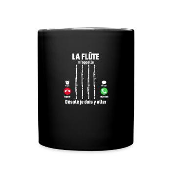La flûte m'appelle idée Cadeau flûtiste - Mug uni - noir - Devant