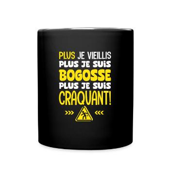 plus je vieillis plus je suis craquant - Mug uni - noir - Devant