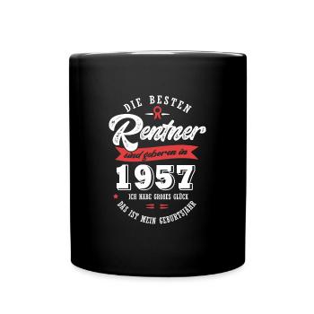 1957 Geburtstag Rentner geboren 1957 - Tasse einfarbig - Schwarz - Vorne