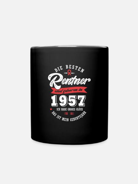 1957 Geburtstag Rentner geboren 1957 - Tasse einfarbig - Schwarz