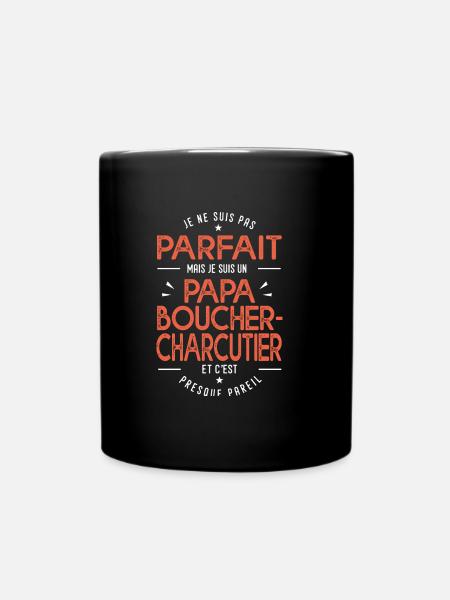 je suis un papa boucher charcutier cadeau humour - Mug uni - noir