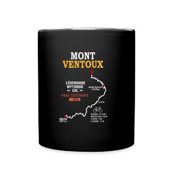 Vélo Mont Ventoux carte le Ventoux à velo Bédoin - Mug uni - noir - Devant