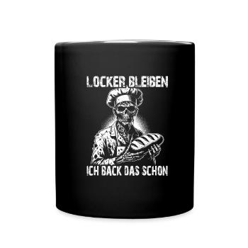 Zombie Bäcker gruseliger Bäcker - Tasse einfarbig - Schwarz - Vorne