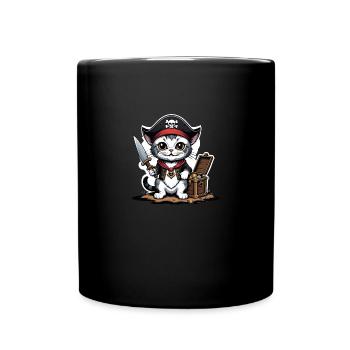 Pirate Chat Drôle Enfants Chemise Cadeau Pirate - Mug uni - noir - Devant