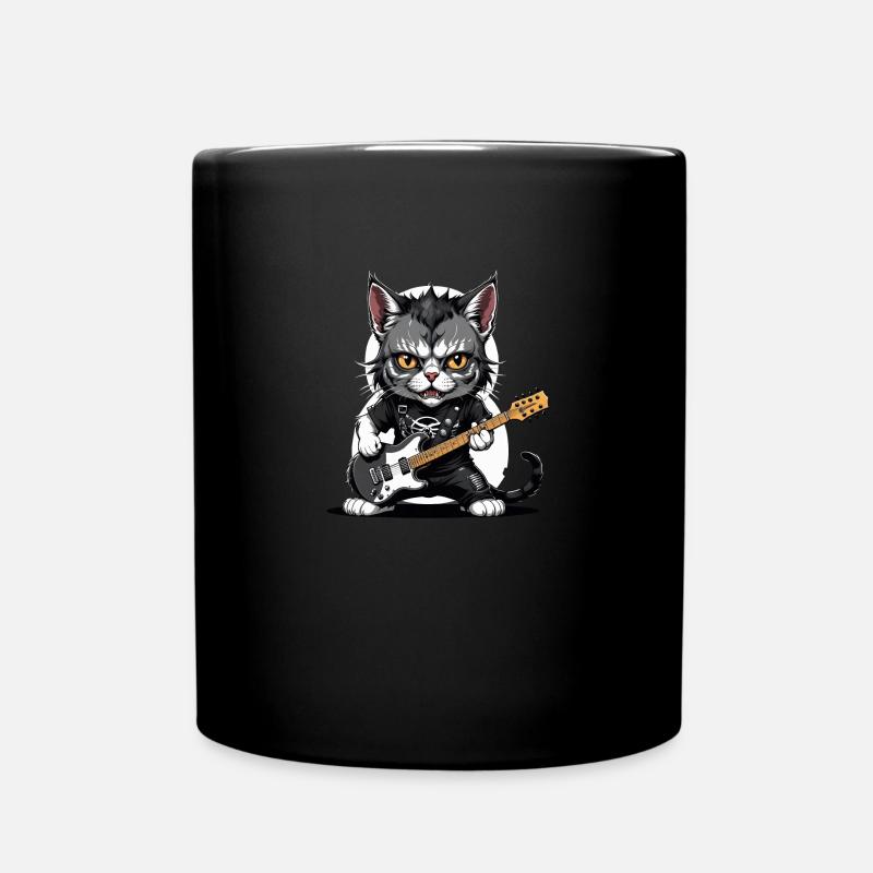 Cat Rocker Cat HardRock Gift - Mug uni - noir