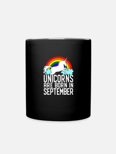 Einhorn shirt September Geburtstag Geschenk Tier - Tasse einfarbig - Schwarz