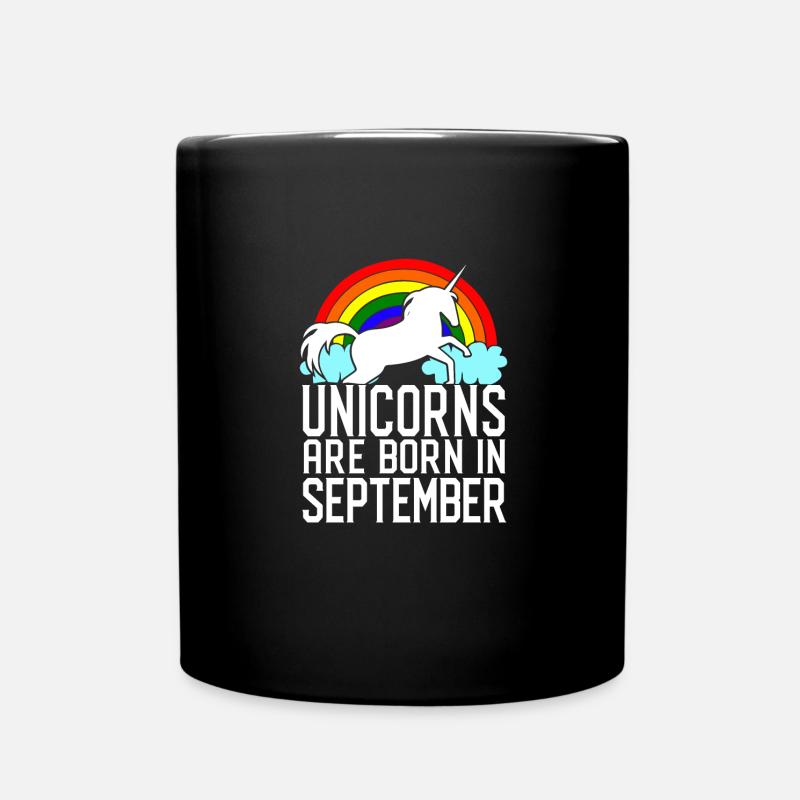Einhorn shirt September Geburtstag Geschenk Tier - Tasse einfarbig - Schwarz