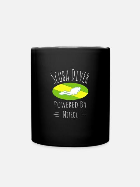 Powered by Nitrox, Taucher, Scuba, diving, EAN - Tasse einfarbig - Schwarz