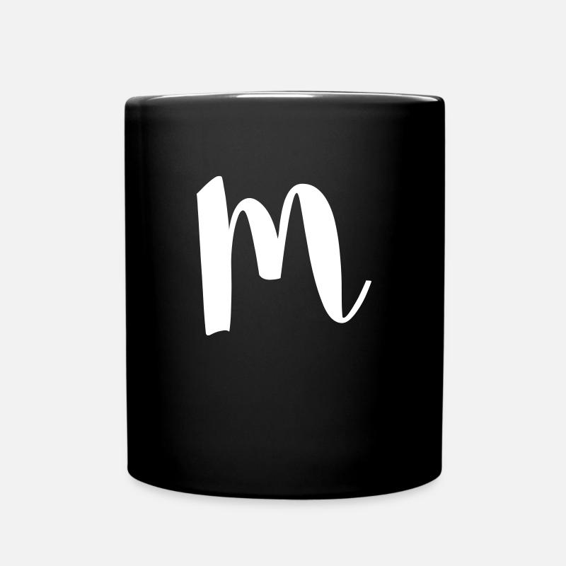 Letter m - Full Colour Mug - black