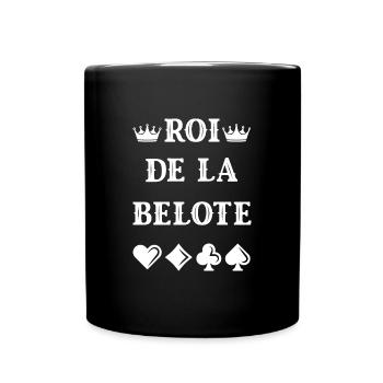 Roi de la belote blanc - Mug uni - noir - Devant