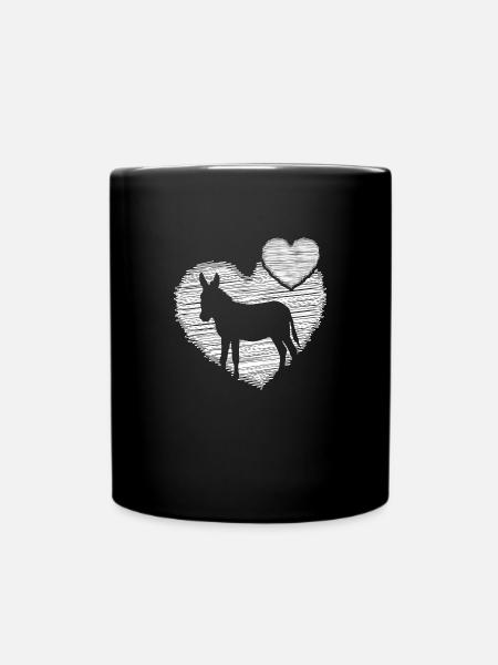 Esel Verliebt in einen Esel Esel-love - Tasse einfarbig - Schwarz