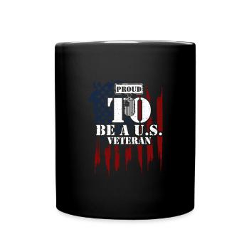 Proud To Be A U.S. Veteran - Full Colour Mug - black - Front