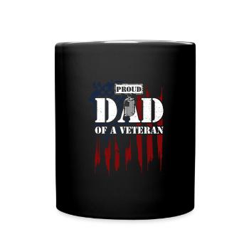 Proud Dad Of A Veteran - Veteran - Tasse einfarbig - Schwarz - Vorne