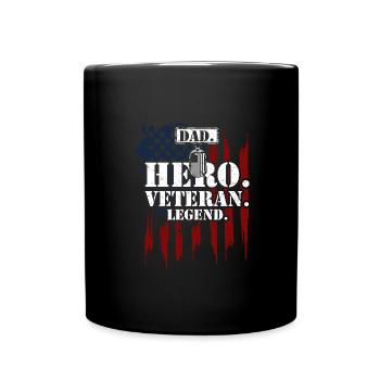 Dad. Hero. Veteran. Laying. - Full Colour Mug - black - Front