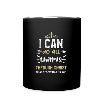 Je peux tout faire grâce à Chri... - Mug uni - noir - Devant