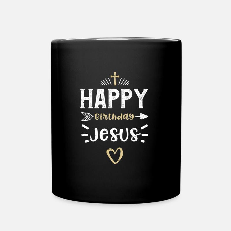 Happy Birthday Jesus - Jesus - Tasse einfarbig - Schwarz