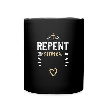 Repent Sinner - Jesus - Full Colour Mug - black - Front