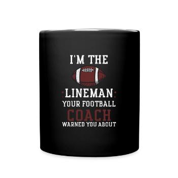 Je suis le juge de ligne, votre compagnie de football... - Mug uni - noir - Devant