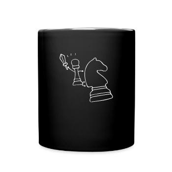 Chess Pawn Knight - Full Colour Mug - black - Front