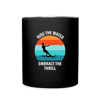 Water skis, water skis, water skiers - Full Colour Mug - black - Front
