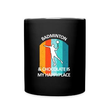 Badminton Badminton Badminton Player Chocolat - Mug uni - noir - Devant