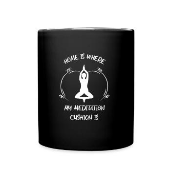 Meditaion - Tasse einfarbig - Schwarz - Vorne
