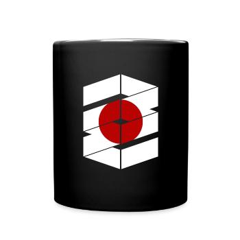 Japan Flag Used Look Nihon Japanese Flag - Full Colour Mug - black - Front