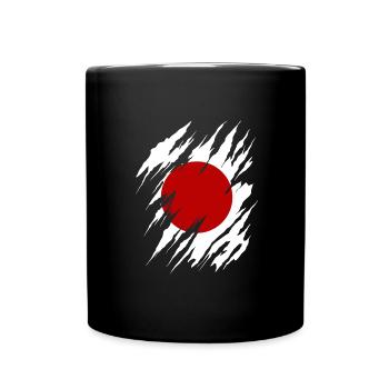 Japan Flagge Used Look Nihon Japanische Fahne - Tasse einfarbig - Schwarz - Vorne