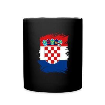 Kroatien Flagge Adria Zagreb Kroatische Fahne - Tasse einfarbig - Schwarz - Vorne