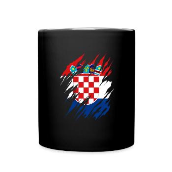 Drapeau de la Croatie Adriatique Zagreb Drapeau croate - Mug uni - noir - Devant
