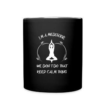 Meditaion - Tasse einfarbig - Schwarz - Vorne