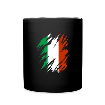 Drapeau de l’Italie Drapeau italien Vintage Look vieilli - Mug uni - noir - Devant