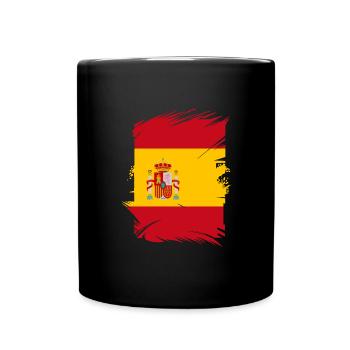 Spain Flag Vintage Spanish Flag Distressed Look - Full Colour Mug - black - Front