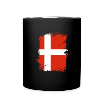 Drapeau du Danemark Scandinavie Drapeau du Danemark Voyage - Mug uni - noir - Devant