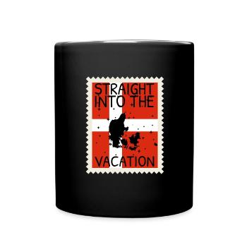 Flag of Denmark Scandinavia Danish Flag Travel - Full Colour Mug - black - Front