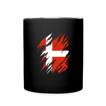 Drapeau du Danemark Scandinavie Drapeau du Danemark Voyage - Mug uni - noir - Devant
