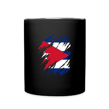 Kuba Flagge Karibik Urlaub Cuba Reise Havanna - Tasse einfarbig - Schwarz - Vorne