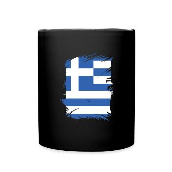 Drapeau de la Grèce Hellas Athènes Drapeau grec - Mug uni - noir - Devant