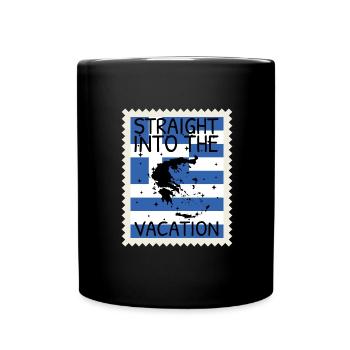 Griechenland Flagge Hellas Athen Griechische Fahne - Tasse einfarbig - Schwarz - Vorne