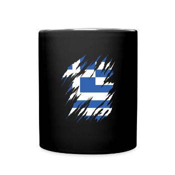 Drapeau de la Grèce Hellas Athènes Drapeau grec - Mug uni - noir - Devant