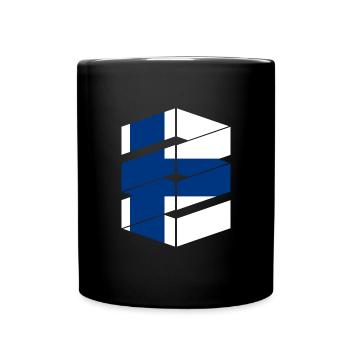 Drapeau de la Finlande Suomi Drapeau finlandais Aspect utilisé - Mug uni - noir - Devant