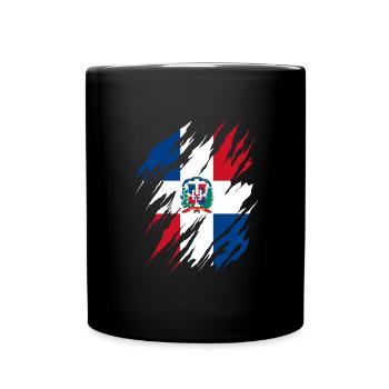 Dominikanische Republik Flagge Dom Rep Fahne Reise - Tasse einfarbig - Schwarz - Vorne