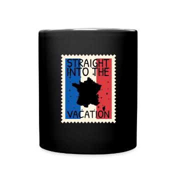 Frankreich Flagge Used Look Französische Fahne - Tasse einfarbig - Schwarz - Vorne