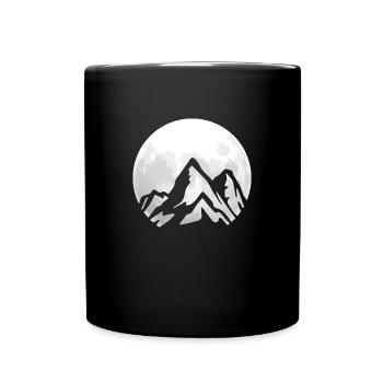 Mountains full moon - Full Colour Mug - black - Front