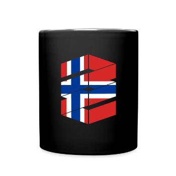 Drapeau de la Norvège Scandinavie Drapeau norvégien - Mug uni - noir - Devant